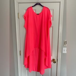 Cha Cha Vente Hot pink sheer swim cover up